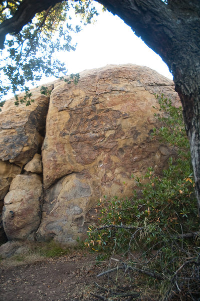 "Habenero Sauce V3R - Thin cranks up suspect edges." Edwards, Rock Climbing in Santa Barbara and Ventura, 2000. Also guessing on this one as it's the best I can do with what I have. Fun and sequence-y but scary. 