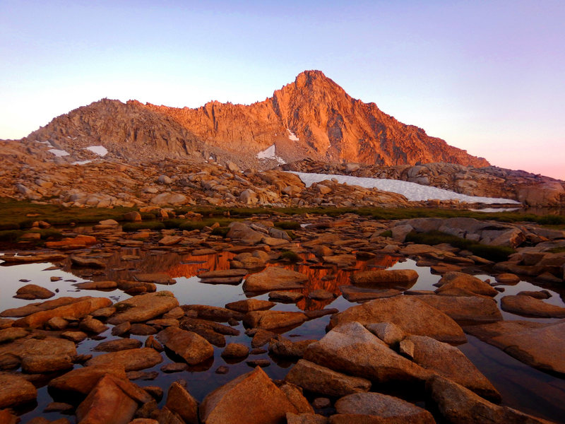 Sunset on our descent after the Palisade Traverse. Point 12,698.