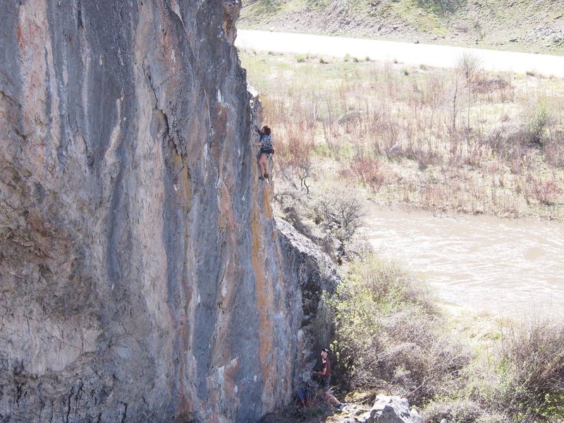 Sarah approaching the chains