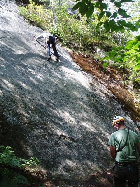 At Bolt #2, heading for the piton in the crack