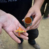 While in San YSidro Canyon, be sure to use the Geocaching app to find treasures like the rare and elusive orange spotted tree frog.<br>
<br>
This particular creature is found in a crack in a boulder that overlooks the climbing wall. 