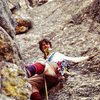 1974 - poor picture.  The first time of more than a dozen times up this great route.  Totally kids, hardest climb up to that point, a rack of nuts, a couple of bongs (as in old big pitons) and the old Ortenberger Guide book.  <br>
<br>
Last time I climbed it was in the late 90's with my teenage son.  The Snaz has been a big part of my life of climbing. 