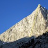 Third Recess Peak with the approximate line for the North Buttress drawn in.