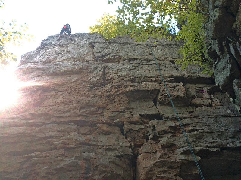 The rest of Anchor's Away...with unknown climber finishing Barnacle Bill to left. 