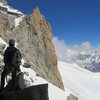 View from the base of the rappel, mid-route.