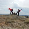 Having conquered ze bull, the matadors celebrate the First Matador Ascent (FMA) of El Matador.