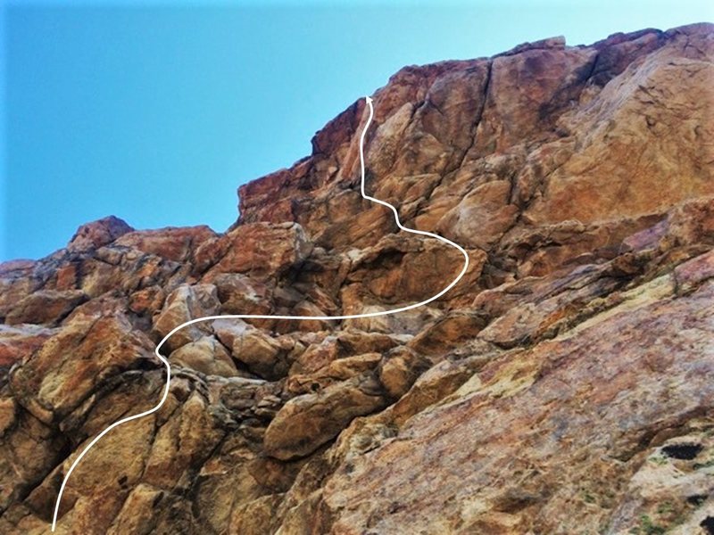 The line through the crux pitch of "Pterodactyl."