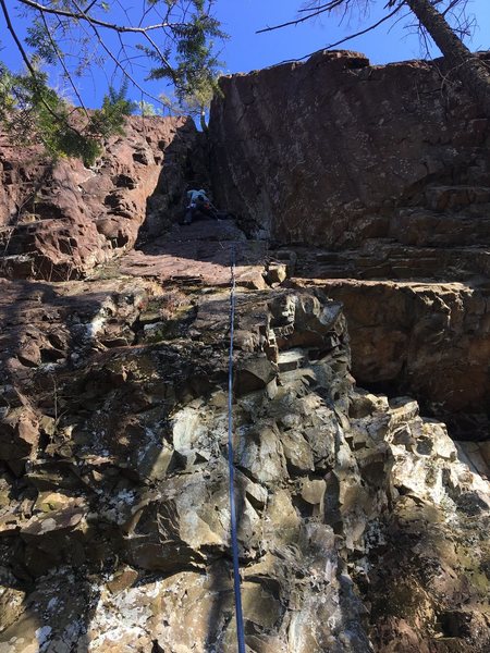 Myself getting ready to chimney my way out the top.