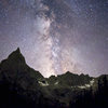 Lone Eagle Peak with the Milky Way above. Not bad for a point and shoot propped up with a dirty kleenex.