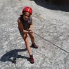 Ava on the same climb at City of Rocks - August 2016.