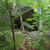 The boulder from the approach.