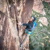 DrJen on the 1st pitch of the classic Crimson Chrysalis @ Red Rocks