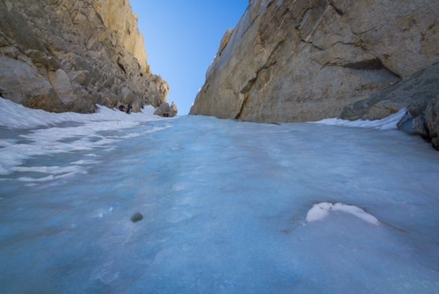 Great alpine ice on North Peak, North Couloir