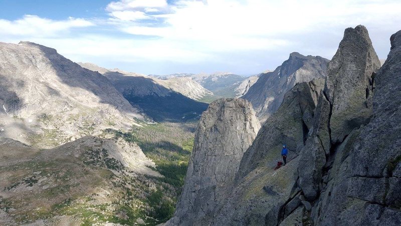 Belay station on Wolfs head. 