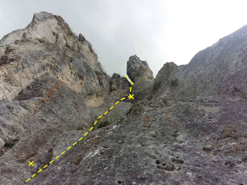 View from the belay of the 3rd pitch. 