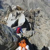 Starting to descend the North Ridge of Independence Peak