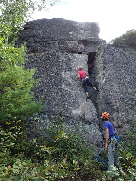 Brenda leading Nasubi. Using the right wall makes this and easier lead.