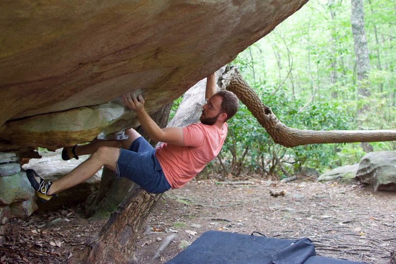 A warmup route at the orbital boulder area.