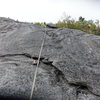 Close up of quartz dike and fourth pitch belay