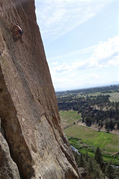 high up, hot day