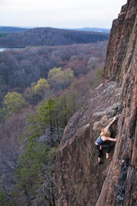 Annie working through the last set of moves before getting on top of the Skull and Bones block