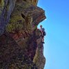 First pitch after pulling out onto the arete.