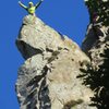 Andy on the Pinnacle. Tele Photo