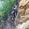 climbing at The Ledges in Grand Ledge, Michigan