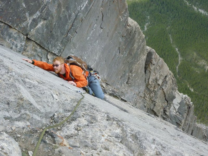 Climbing the NE Buttress of Ha-Ling Peak, Canadian Rockies