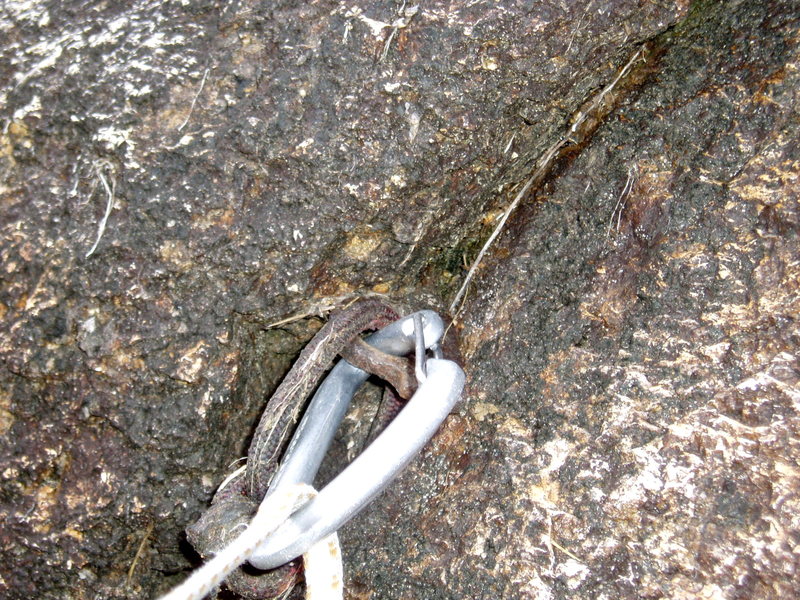 Photo#4 - 1950's piton in Cinema Gully on the P3 traverse