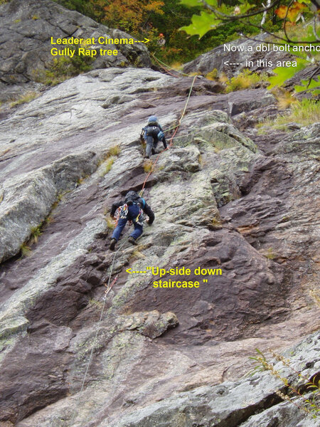 Photo#9 - Pitch 6 the long pitch up to the Big Tree Ledge and top of the Cinema Gully ice route