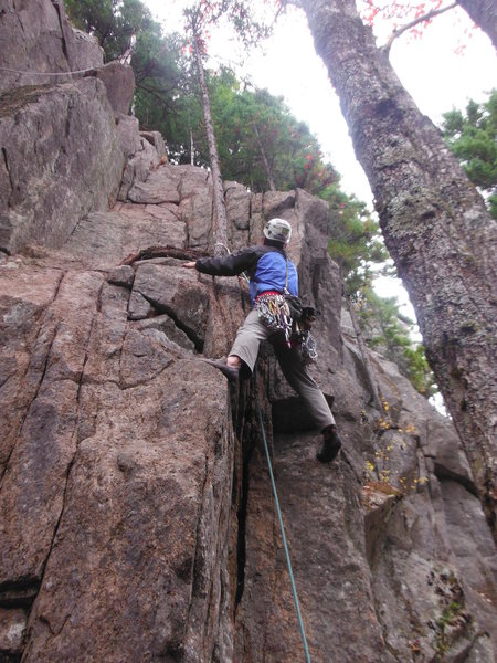 Pulling up to the first ledge.