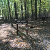 This sign marks the Hog Rock Nature Trail trail-head.  It is directly across the street from the parking lot.