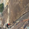 The finger crack section on pitch 2 (you can't actually see the crack, I think the visible crack is heading up Frogland)