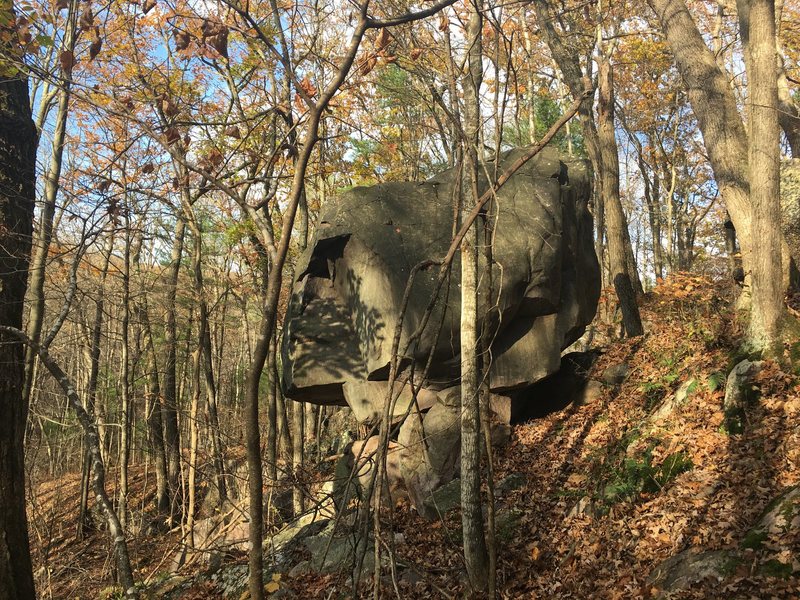 The Messenger boulder.  Potential for a few more lines on all sides of the boulder.