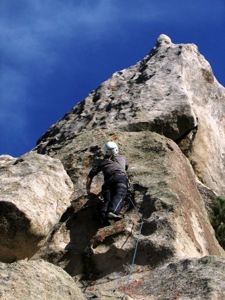 Headin' up the bolted face finish of Pooh's Corner.  Patty Black, Oct 2006.