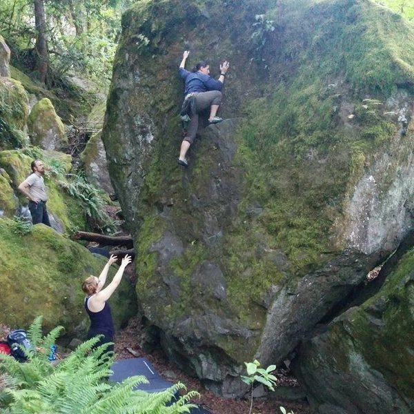 Bouldering at Carver in Portland, OR.