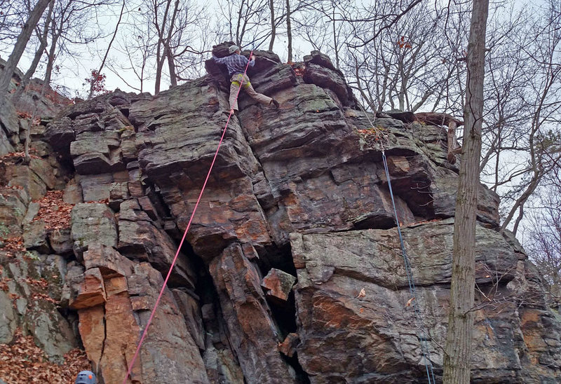 Karl climbing out top of Ruby Ray Mystery