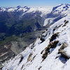 The final snow/ice slope, Dach as seen from the summit ridge.