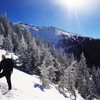 Breaking trail up to Humphreys, Jan 2013