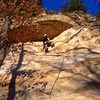 Marcus on Around Town 5.10d, Pocket Wall, Providence South Area, Columbia, MO