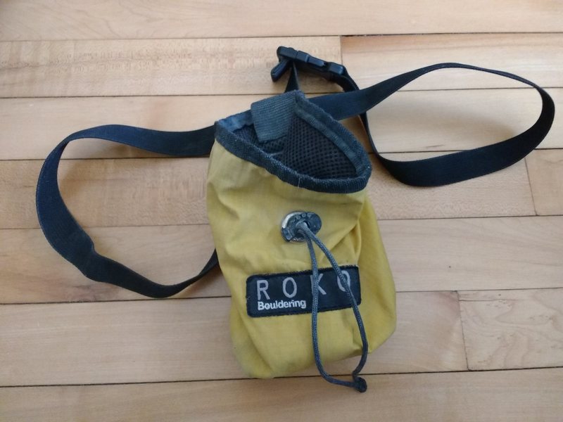 $5 shipped with something else worth shipping. ROKO chalk bag.  Never heard of the brand which means it's a novelty item and probably worth at least double its weight in gold.  There is some leftover chalk inside to ensure when you receive it the package is a mess.  There might even be a twig hiding in there too.  You'll never know if you don't buy.