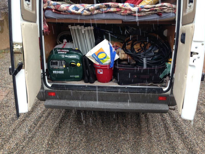 Loads of storage below the bed, and generator shown.