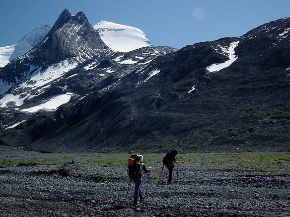 Approaching the north face of Mount Joffre, Canada