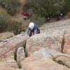 Searching for friction and avoiding lichen on "Path of Enlichenment."