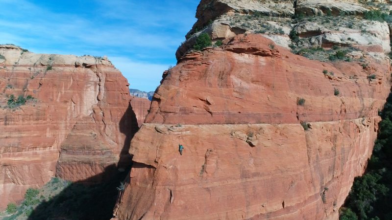 Nearing the top of the second pitch. (Photo: Joey Taylor)