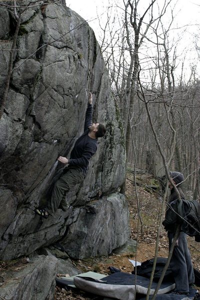 Mike Robin bouldering at the Diamond Mine.