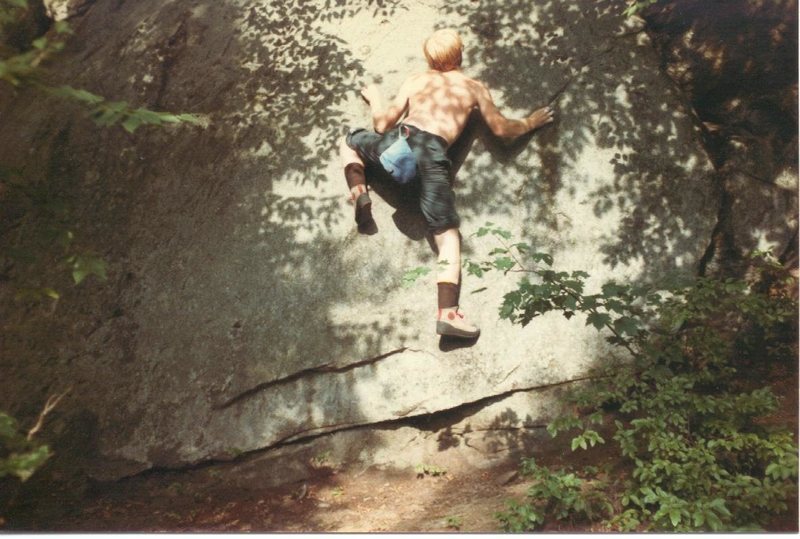 John "Whitey" McLean on an early ascent of The Arch (might be the FA?).