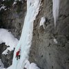 Friend climbing Pumphouse Falls.