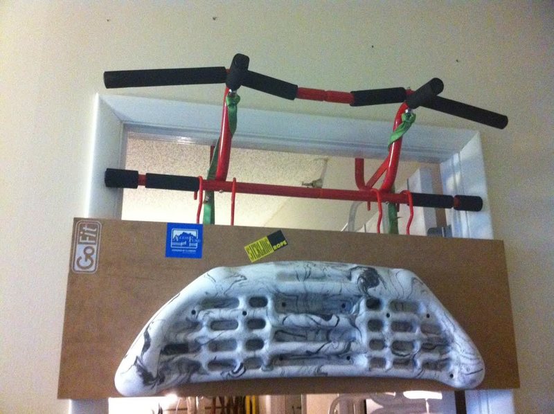 Mount Hangboard on Doorway Pull Up Bar.